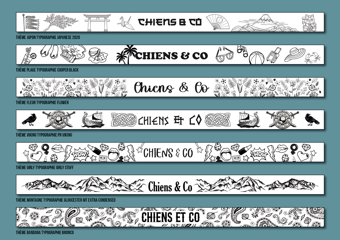 Collier blanc personnalisé + laisse assortie pour chien